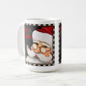 Vrolijk Kerstmis Serious Santa Gezicht Inspirivity Koffiemok (Voorkant links)