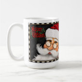 Vrolijk Kerstmis Serious Santa Gezicht Inspirivity Koffiemok (Links)