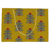 Vrolijk Kerstmis Side Detail Gift Bag Groot Cadeauzakje (Achterkant)