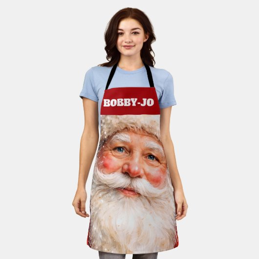 Vrolijk Kerstmis Sint Portret Schort (Gedragen)