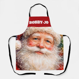 Vrolijk Kerstmis Sint Portret Schort