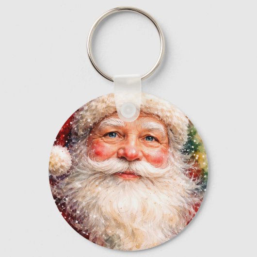 Vrolijk Kerstmis Sint Portret Sleutelhanger (Voorkant)