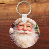 Vrolijk Kerstmis Sint Portret Sleutelhanger (Voorkant)