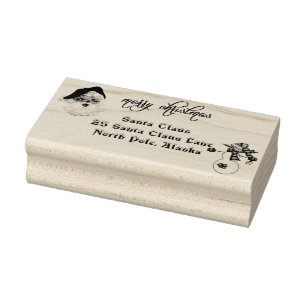Vrolijk Kerstmis Sinterklaas Adres Noordpool Rubberstempel