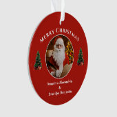Vrolijk Kerstmis Sinterklaas Familie Personalisere Ornament (voorkant)