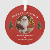 Vrolijk Kerstmis Sinterklaas Familie Personalisere Ornament (achterkant)