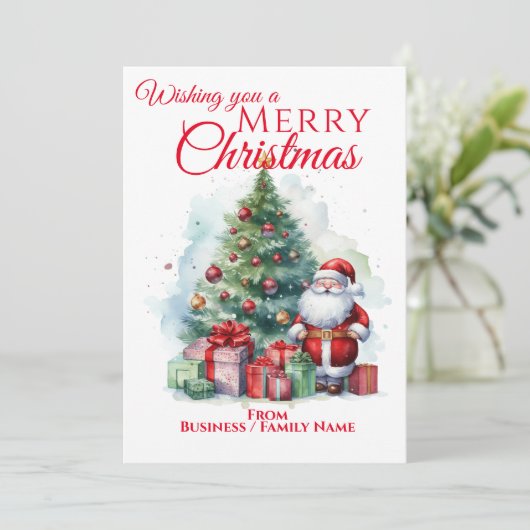 Vrolijk Kerstmis Sinterklaas Flat Feestdagenkaart (Staand voorkant)