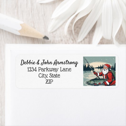 Vrolijk Kerstmis Sinterklaas Gevist Retouradres Etiket (Insitu)