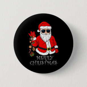 Vrolijk Kerstmis Sinterklaas Leuk Familie Pyjama X Ronde Button 5,7 Cm