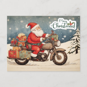 Vrolijk Kerstmis Sinterklaas op Motorfiets Feestdagenkaart