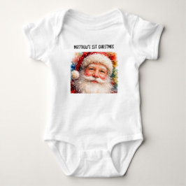 Vrolijk Kerstmis Sinterklaas Portret Romper