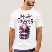 Vrolijk Kerstmis Sinterklaas Pyjama T-shirt (Voorkant)