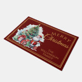 Vrolijk Kerstmis Sinterklaas rood Deurmat (Schuin)