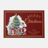 Vrolijk Kerstmis Sinterklaas rood Deurmat (Voorkant)