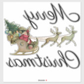 Vrolijk Kerstmis Sinterklaas Sleigh Venster Decal Sticker (Vel)