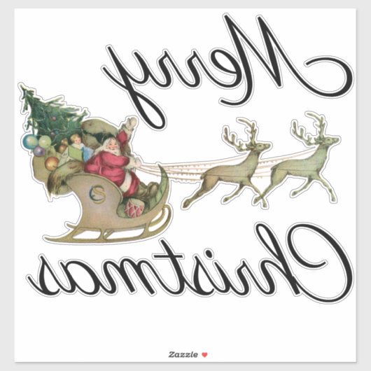 Vrolijk Kerstmis Sinterklaas Sleigh Venster Decal Sticker (Vel)