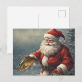 Vrolijk Kerstmis Sinterklaas Vist Vis Feestdagenkaart (Voorkant / Achterkant)