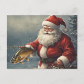 Vrolijk Kerstmis Sinterklaas Vist Vis Feestdagenkaart (Voorkant)