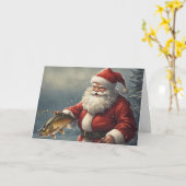 Vrolijk Kerstmis Sinterklaas Vist Vis Kaart (Gele Bloem)