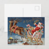 Vrolijk Kerstmis Sinterklaas Waterverf Feestdagenkaart (Voorkant / Achterkant)