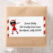 Vrolijk Kerstmis Sista Zwart Meisje Xmas Magic Vro Etiket (Insitu)