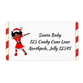 Vrolijk Kerstmis Sista Zwart Meisje Xmas Magic Vro Etiket