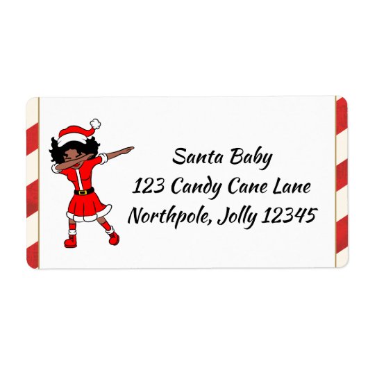 Vrolijk Kerstmis Sista Zwart Meisje Xmas Magic Vro Etiket (Voorkant)