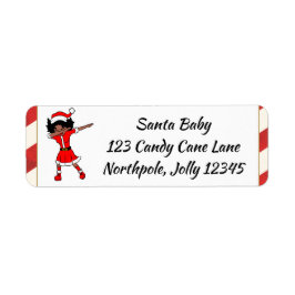 Vrolijk Kerstmis Sista Zwart Meisje Xmas Magic Vro Etiket