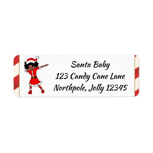 Vrolijk Kerstmis Sista Zwart Meisje Xmas Magic Vro Etiket (Voorkant)