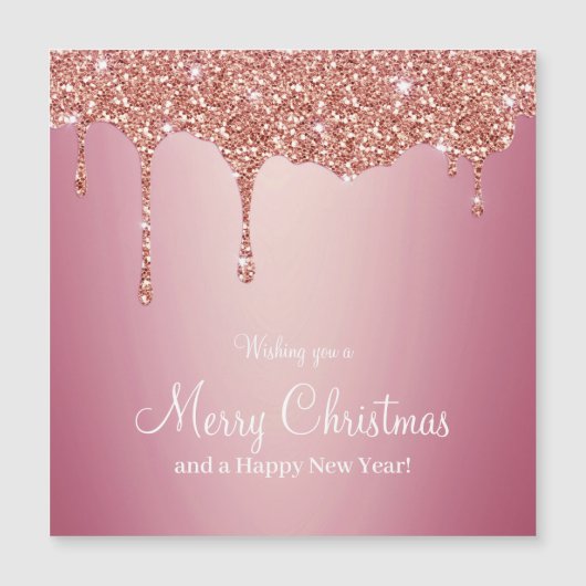 Vrolijk Kerstmis Smelten Meisje Roze Sparkles (Voorkant)