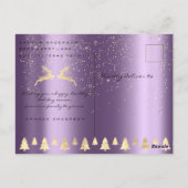 Vrolijk Kerstmis Sneeuw Aubergine Goud Foto Glitte Briefkaart (Achterkant)
