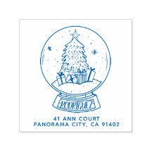 Vrolijk Kerstmis Sneeuwbal Boom Retouradres