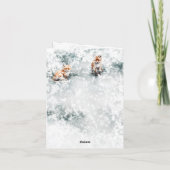 Vrolijk Kerstmis Sneeuwrijke Winter Rode Vos Cubs Feestdagen Kaart (Achterkant)