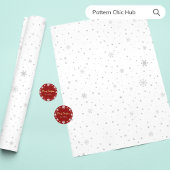 Vrolijk Kerstmis Sneeuwvlok Elegant Modern Rood Ronde Sticker