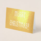 Vrolijk Kerstmis Sneeuwvlok Font Tree Verse Folie Kaarten (Voorkant)