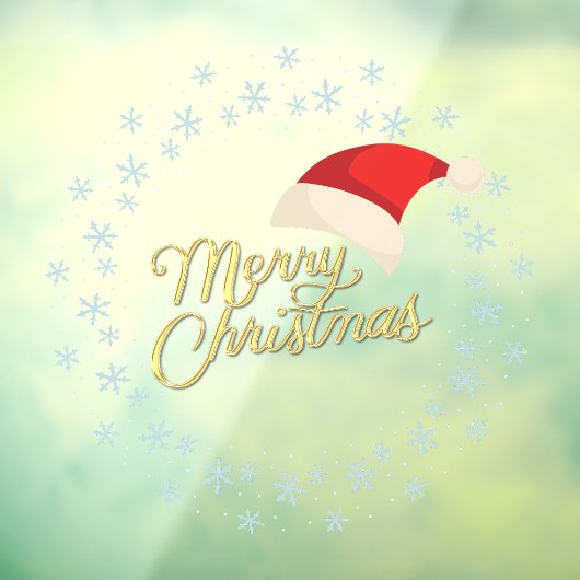 Vrolijk Kerstmis Sneeuwvlok kransdeur Raamsticker (Vel 3)