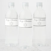 Vrolijk Kerstmis Sneeuwvlok Modern Minimalistisch  Waterfles Etiket (Flessen)