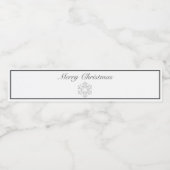 Vrolijk Kerstmis Sneeuwvlok Modern Minimalistisch  Waterfles Etiket (Enkel label)