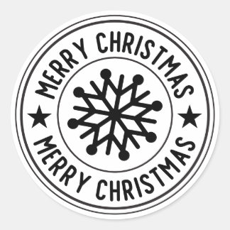 Vrolijk Kerstmis Sneeuwvlok Ronde Seal Sticker