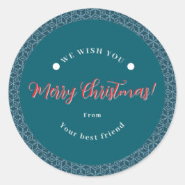 Vrolijk Kerstmis Sneeuwvlok Sticker