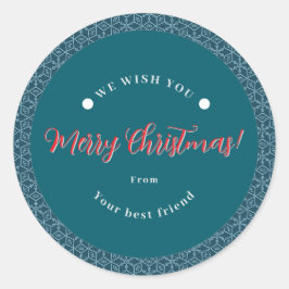 Vrolijk Kerstmis Sneeuwvlok Sticker
