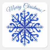 Vrolijk Kerstmis Sneeuwvlok Sticker (Voorkant)