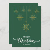 Vrolijk Kerstmis Sneeuwvlokken Groene Kerstmis Kaa Feestdagenkaart (Voorkant / Achterkant)