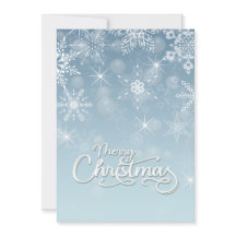 Vrolijk Kerstmis Sneeuwvlokken Wit blauw Groet