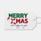 Vrolijk Kerstmis snoep riet rood groen Kerstmis Cadeaulabel (Voorkant (Horizontaal))