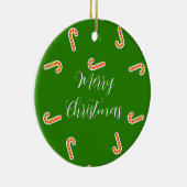 Vrolijk Kerstmis snoepjes groen Keramisch Ornament (Rechts)