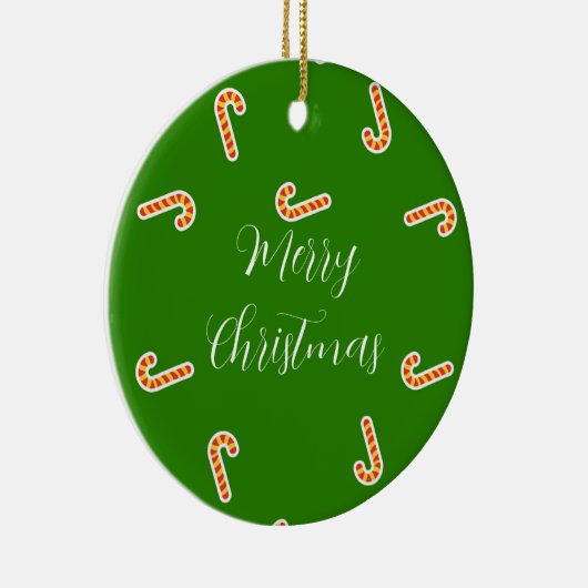 Vrolijk Kerstmis snoepjes groen Keramisch Ornament (Rechts)