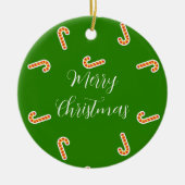 Vrolijk Kerstmis snoepjes groen Keramisch Ornament (Voorkant)