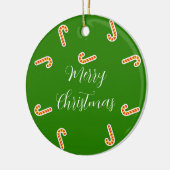 Vrolijk Kerstmis snoepjes groen Keramisch Ornament (Links)