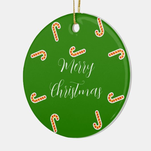Vrolijk Kerstmis snoepjes groen Keramisch Ornament (Links)